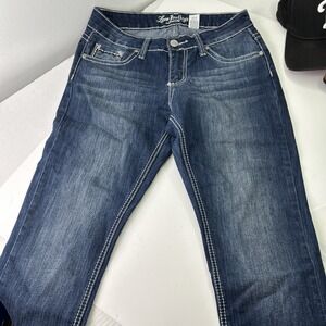 Love‎ Indigo Premium Capri Jeans Bling Pockets Light Wash Size 6 / 22 *984